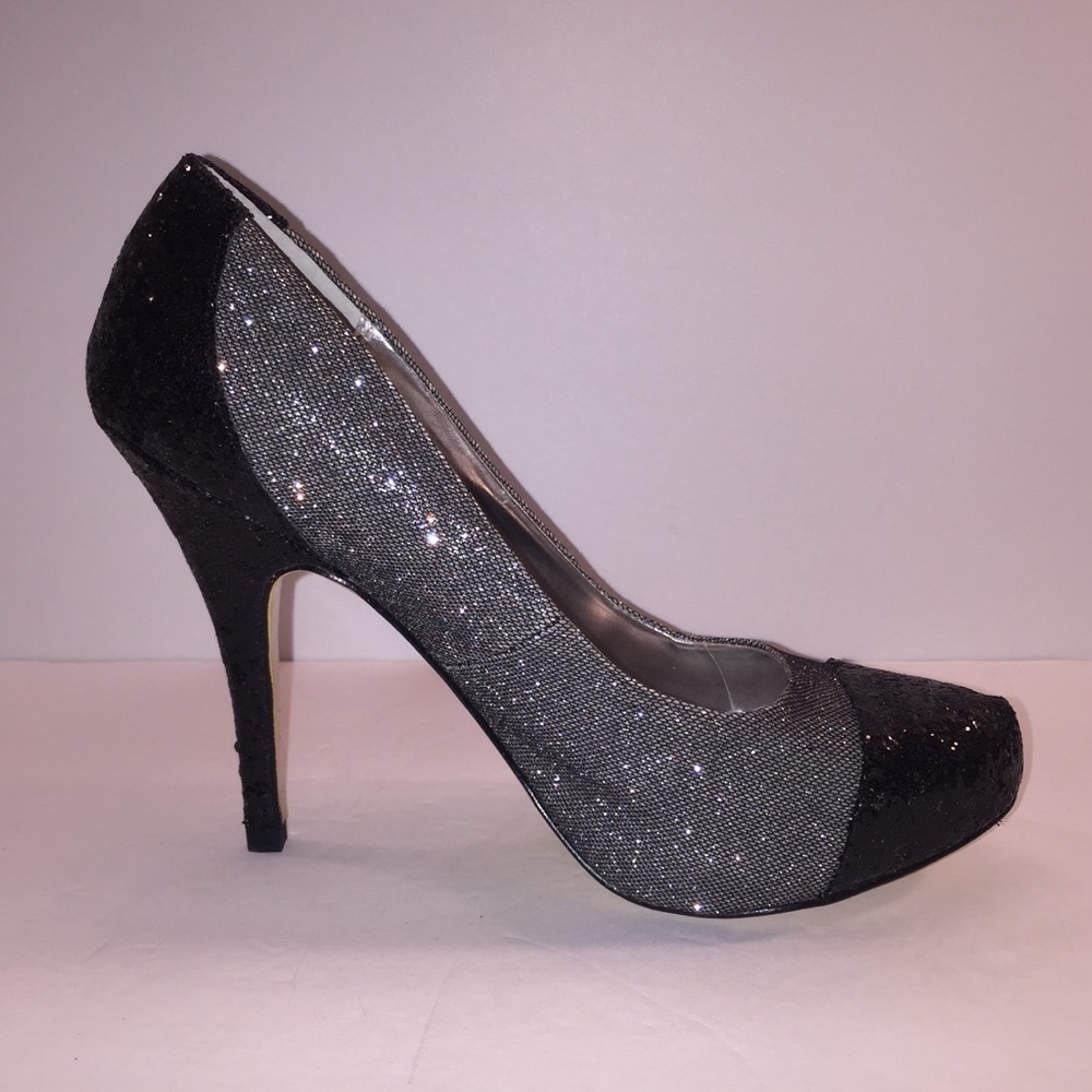 LuLu Townsend Black/Silver Glitter Pump - Picture 6 of 7